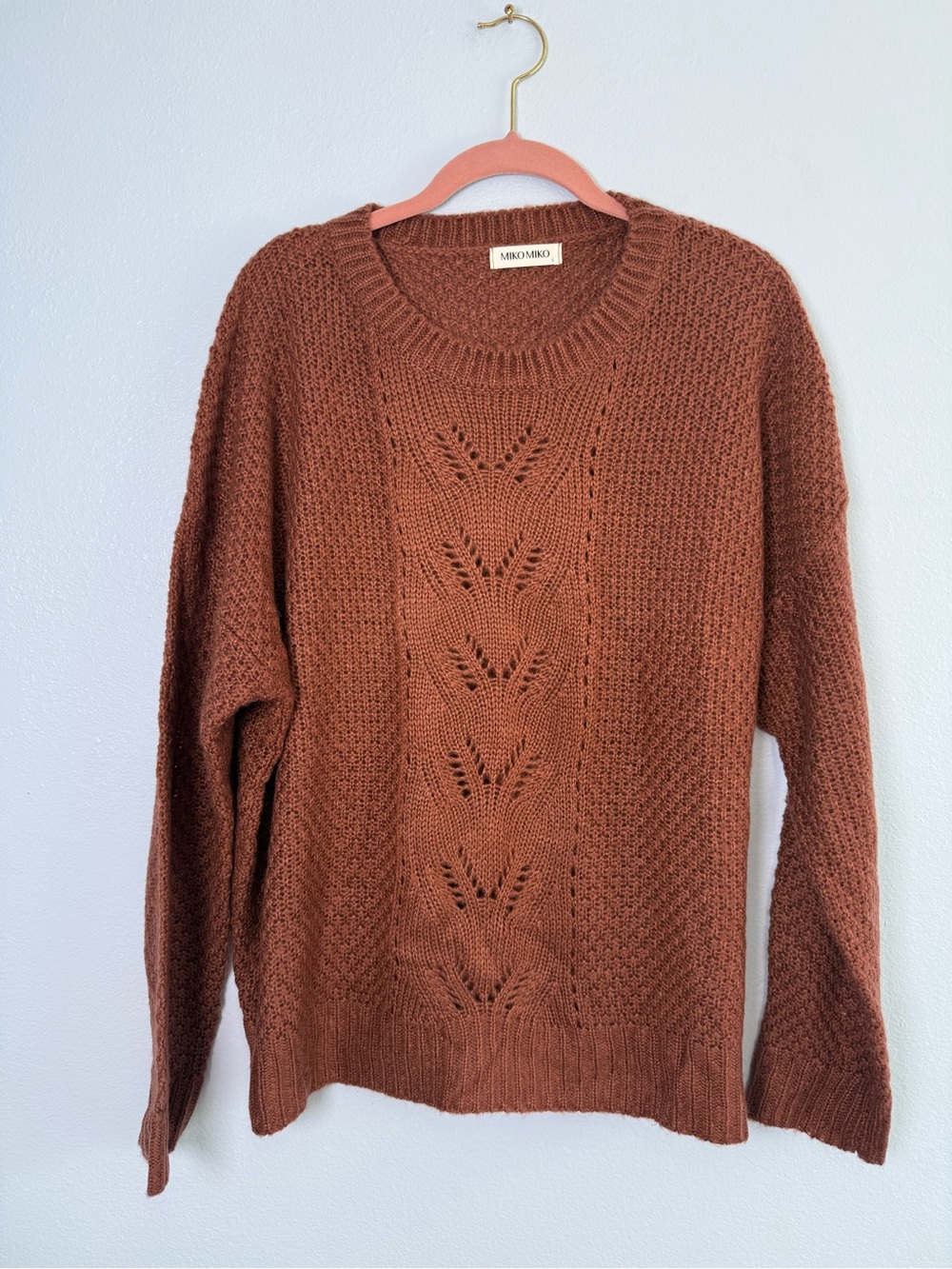 Boutique Brown Crewneck Knit Sweater